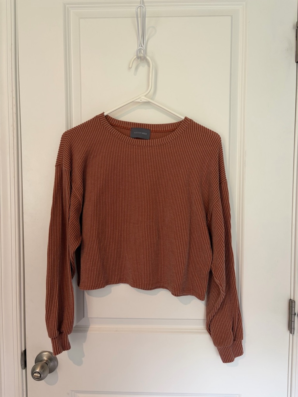 Aritzia Hudson Gray Ribbed Sweater - Rust